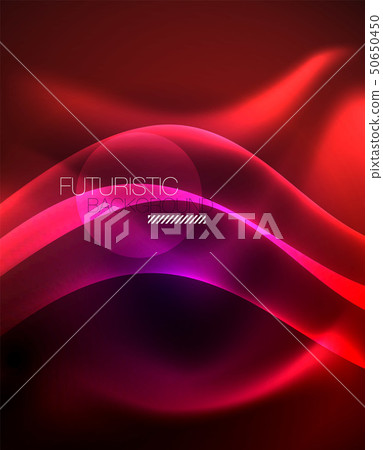 Glossy glowing neon light wave background Glossy glowing neon light wave background 50650450