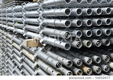 Wedge-type scaffolding yard: bunch of posts Wedge-type scaffolding yard: bunch of posts 50650477