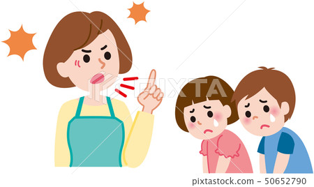 Mother Scolding A Child Stock Illustration