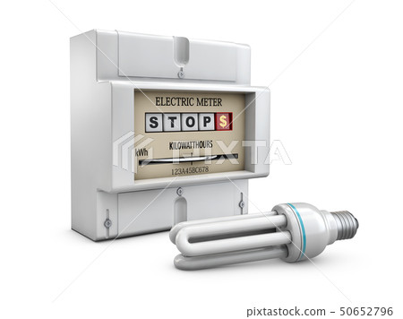 3d Illustration of Electric meter on white background 50652796