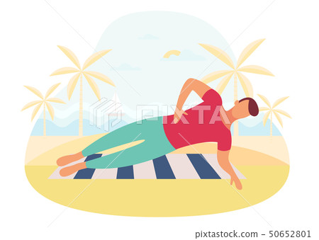 Couple doing plank exercise core workout together outdoors 50652801