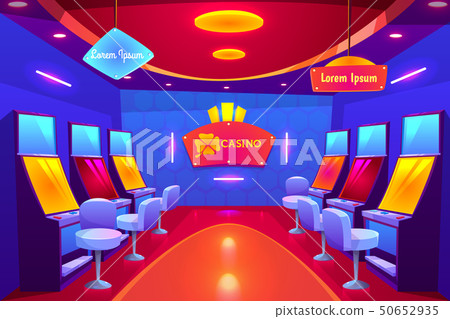 Casino interior, gambling house with slot machines Casino interior, gambling house with slot machines 50652935