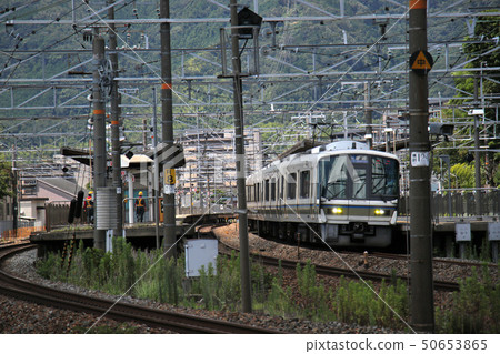 The JR West Japan Yamazaki Station departs from Stock Photo