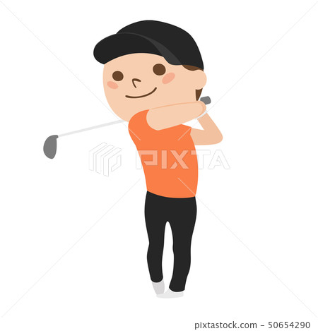 Illustration of a young man. Young men enjoying sports golf. Illustration of a young man. Young men enjoying sports golf. 50654290