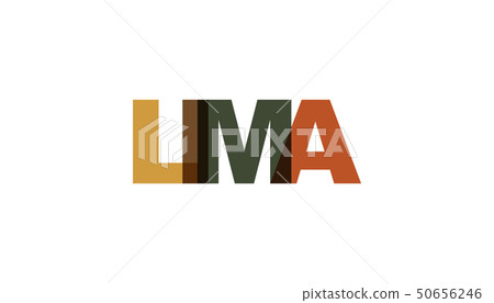 Lima, phrase overlap color no transparency. Lima, phrase overlap color no transparency. 50656246
