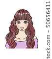 Embarrassed smiling woman 50656411