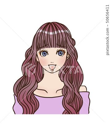 Embarrassed smiling woman 50656411