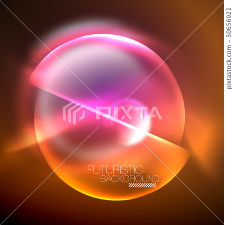 Blurred neon glowing round shapes, abstract... - Stock Illustration ...