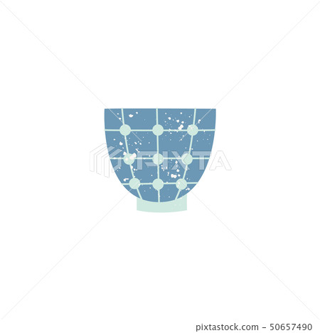 Vector flat ceramic crockery cup decorated icon 50657490
