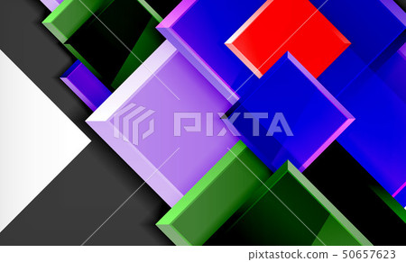 Bright colorful square shape blocks geometrical background Bright colorful square shape blocks geometrical background 50657623