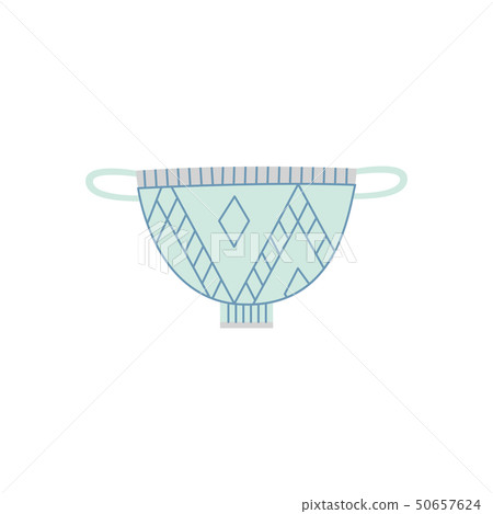 Ceramic handled dining bowl or soup tureen flat cartoon style Ceramic handled dining bowl or soup tureen flat cartoon style 50657624