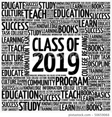CLASS OF 2019 word cloud collage 50659068