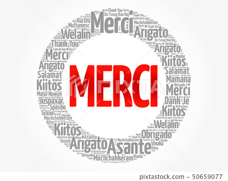 Merci (Thank You in French) word cloud Merci (Thank You in French) word cloud 50659077