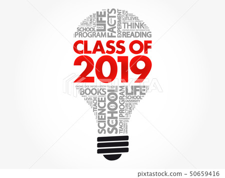 CLASS OF 2019 bulb word cloud collage CLASS OF 2019 bulb word cloud collage 50659416