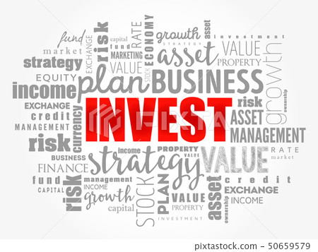 Invest word cloud collage 50659579