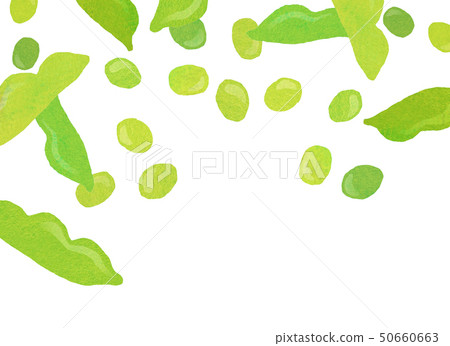 水彩毛豆紋理拼貼畫 水彩毛豆紋理拼貼畫 50660663