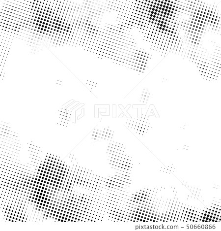 Black grunge halftone dots, square pattern on 50660866