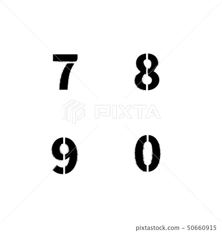 Realistic stencil font with dirty spray paint 50660915