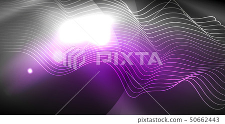 Glossy shiny glowing neon waves 50662443