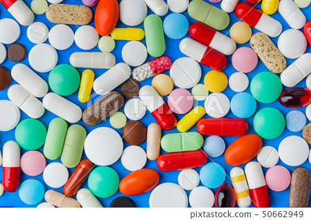 Heap of pills - medical background Heap of pills - medical background 50662949