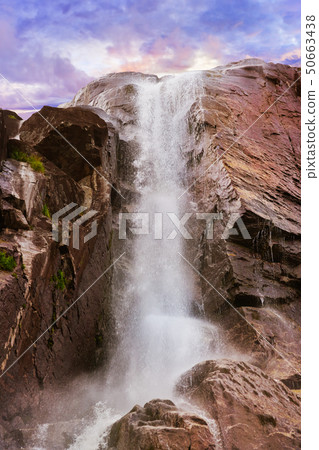 Waterfall in fjord Lysefjord - Norway Waterfall in fjord Lysefjord - Norway 50663438