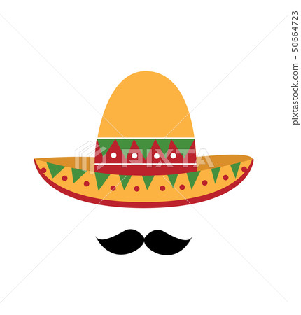 Sombrero and mustache icon template Sombrero and mustache icon template 50664723