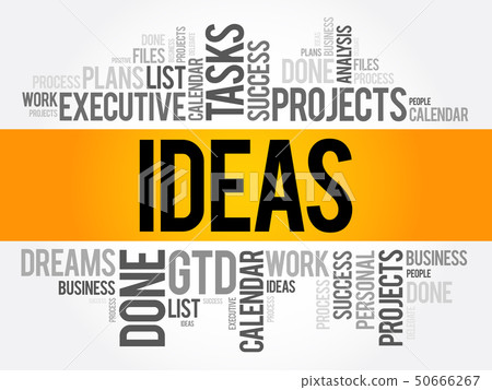 Ideas word cloud collage 50666267