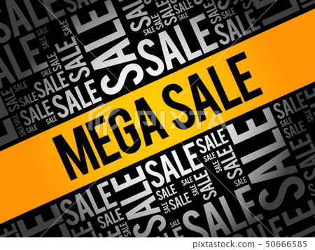 MEGA SALE word cloud collage 50666585