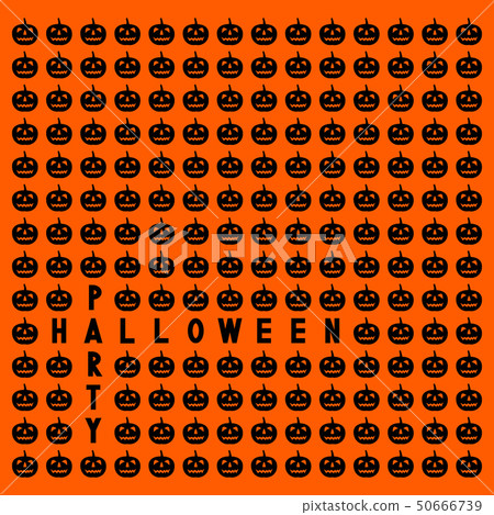 Happy Halloween party card with jack-o-lanterns Happy Halloween party card with jack-o-lanterns 50666739