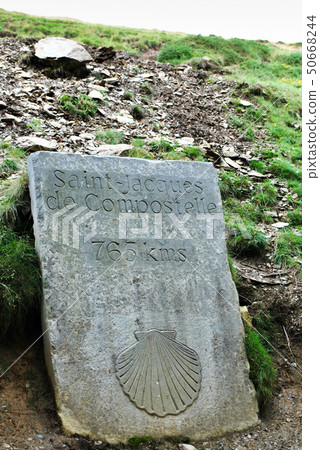 MIlestone on the path Cammino de Santiago 50668244