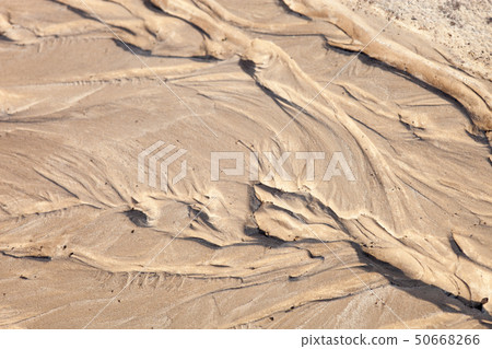 Sand surface with the relief formed by water 50668266