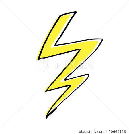 Vector hand drawn illustration of a lightning. 50669118