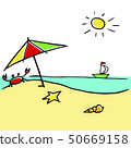 Cool vector sunny vector illustration of a beach. 50669158