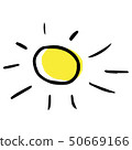Modern vector hand drawing of a sun in childish style. 50669166