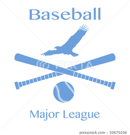 Baseball bats, ball and eagle Vector illustration 50670206