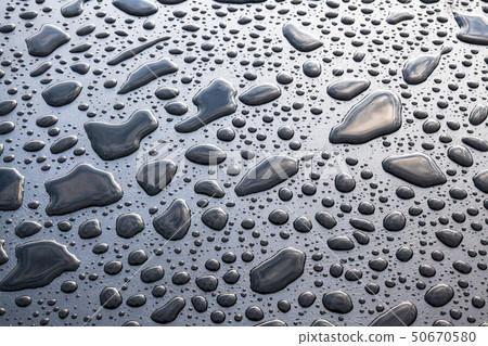 Water drops on the metal surface 50670580