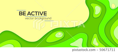 Dynamic papercut 3D background. Abstract multi 50671711