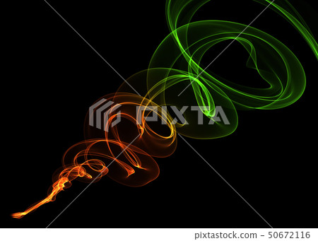abstract red orange green gradient smoke over black background with copyspace 50672116