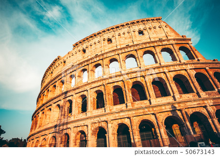 The Roman Colosseum at sunset The Roman Colosseum at sunset 50673143