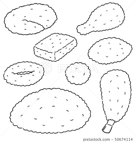 vector set of fried food vector set of fried food 50674114