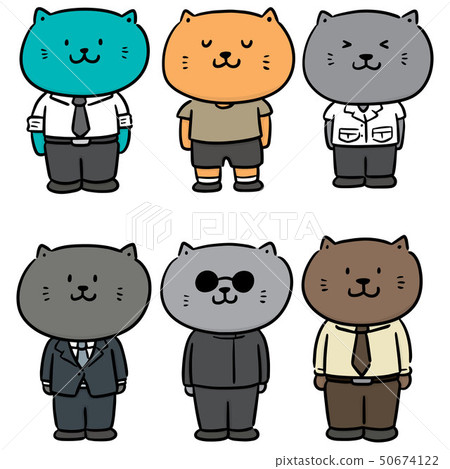 vector set of cat wearing cloth vector set of cat wearing cloth 50674122