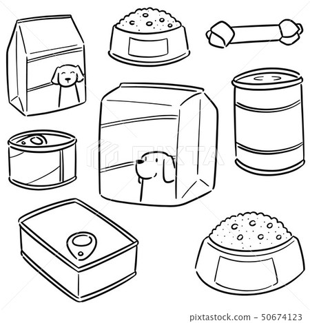 vector set of dog food 50674123