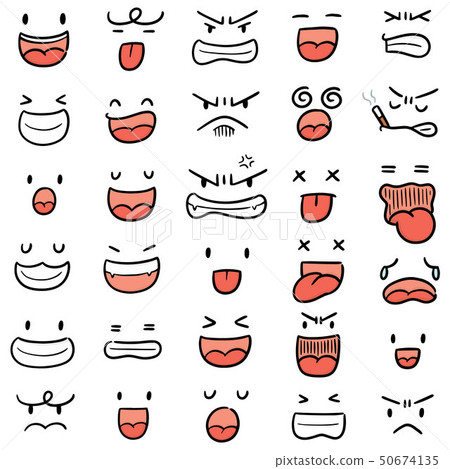 vector set of cartoon face 50674135