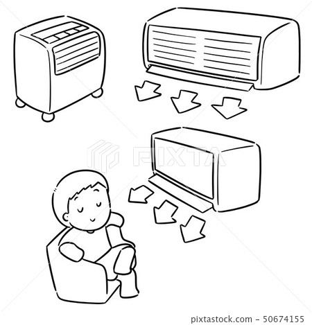 vector set of air conditioner 50674155