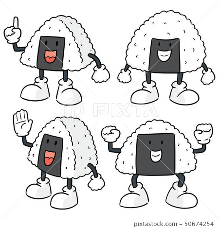 vector set of rice ball cartoon vector set of rice ball cartoon 50674254