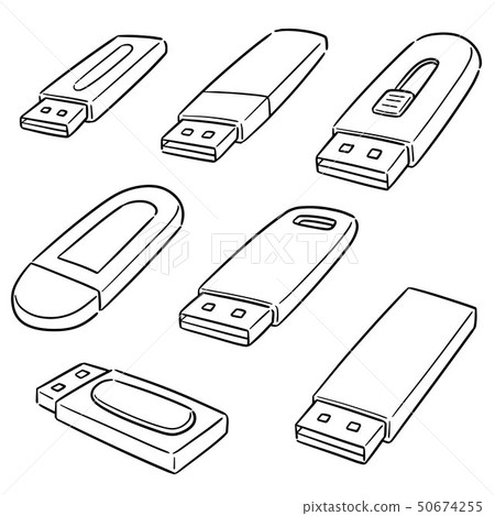 vector set of usb flash drive 50674255