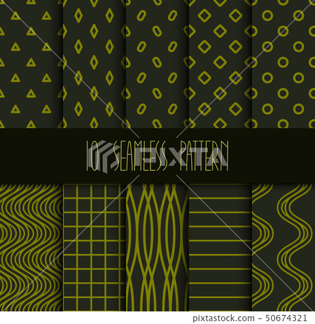 Set of seamless geometric patterns - Stock Illustration [50674321] - PIXTA