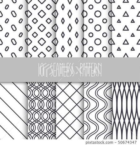Set of seamless geometric patterns - Stock Illustration [50674347] - PIXTA