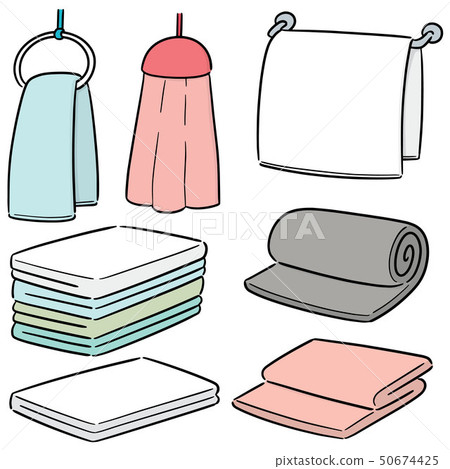 vector set of hand towel 50674425