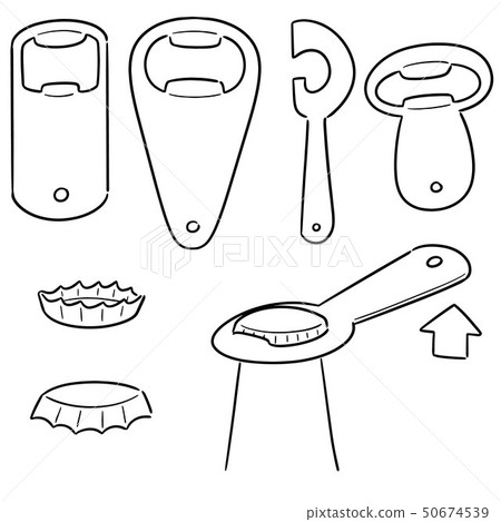 vector set of bottle opener 50674539